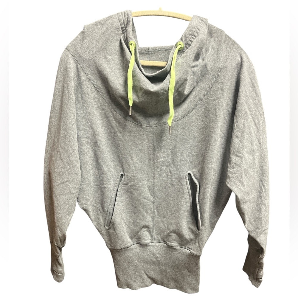 lululemon athletica Heather Gray Hoodie with Neon Yellow Details